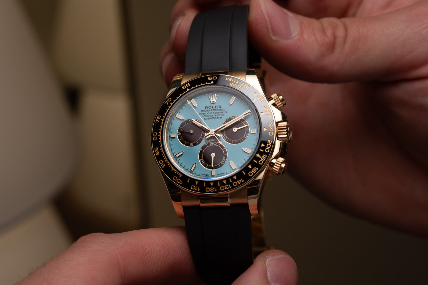 New Daytona 2025 Assembled (100) 40mm 126500LN Oysterflex Gold Dial Tiffany Blue