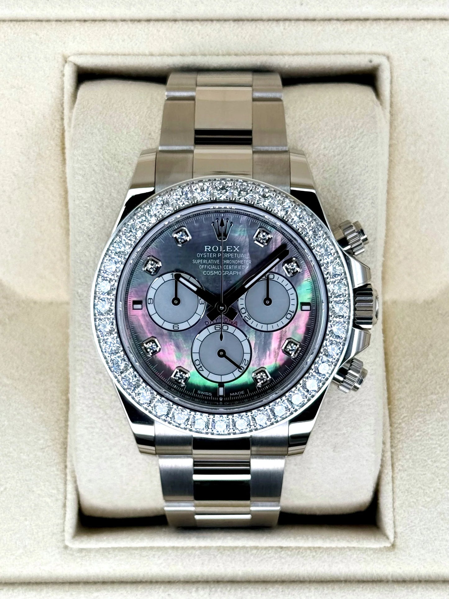 NEW 2024 Daytona Assembled (100) 40mm 126579RBR Mother of Pearl Diamond Dial Gold-plated steel Dial