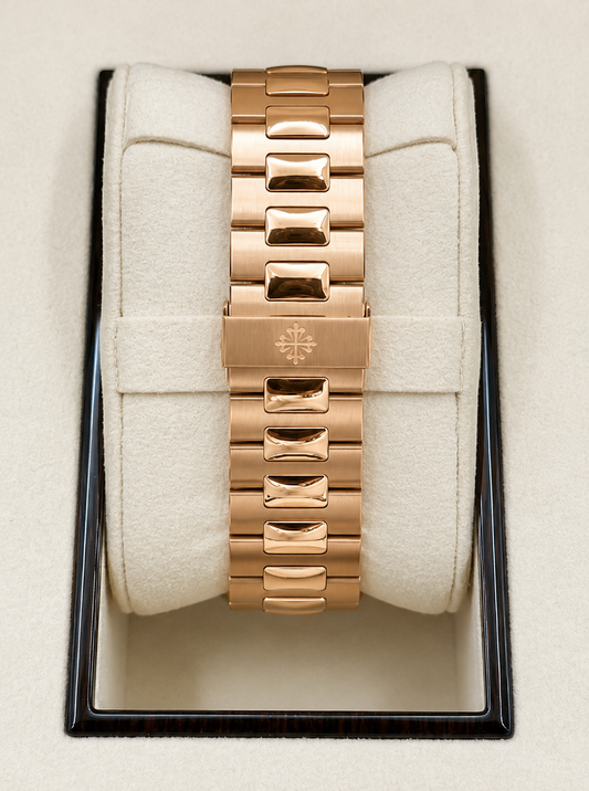PP Assembled 90% 5968R Nautilus 5711/1R-011 rose gold-plated brown dial
