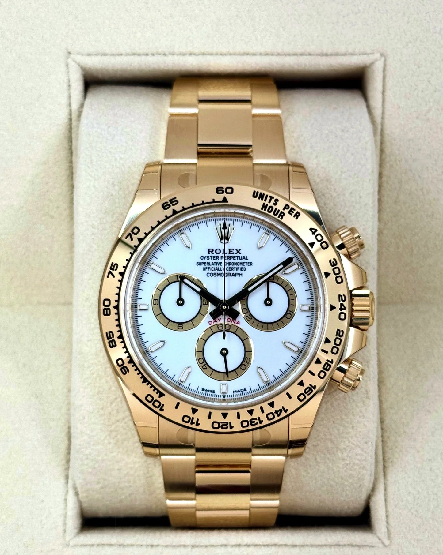 Daytona Assembled 40mm 126508 18K Yellow Gold Plated White Dial