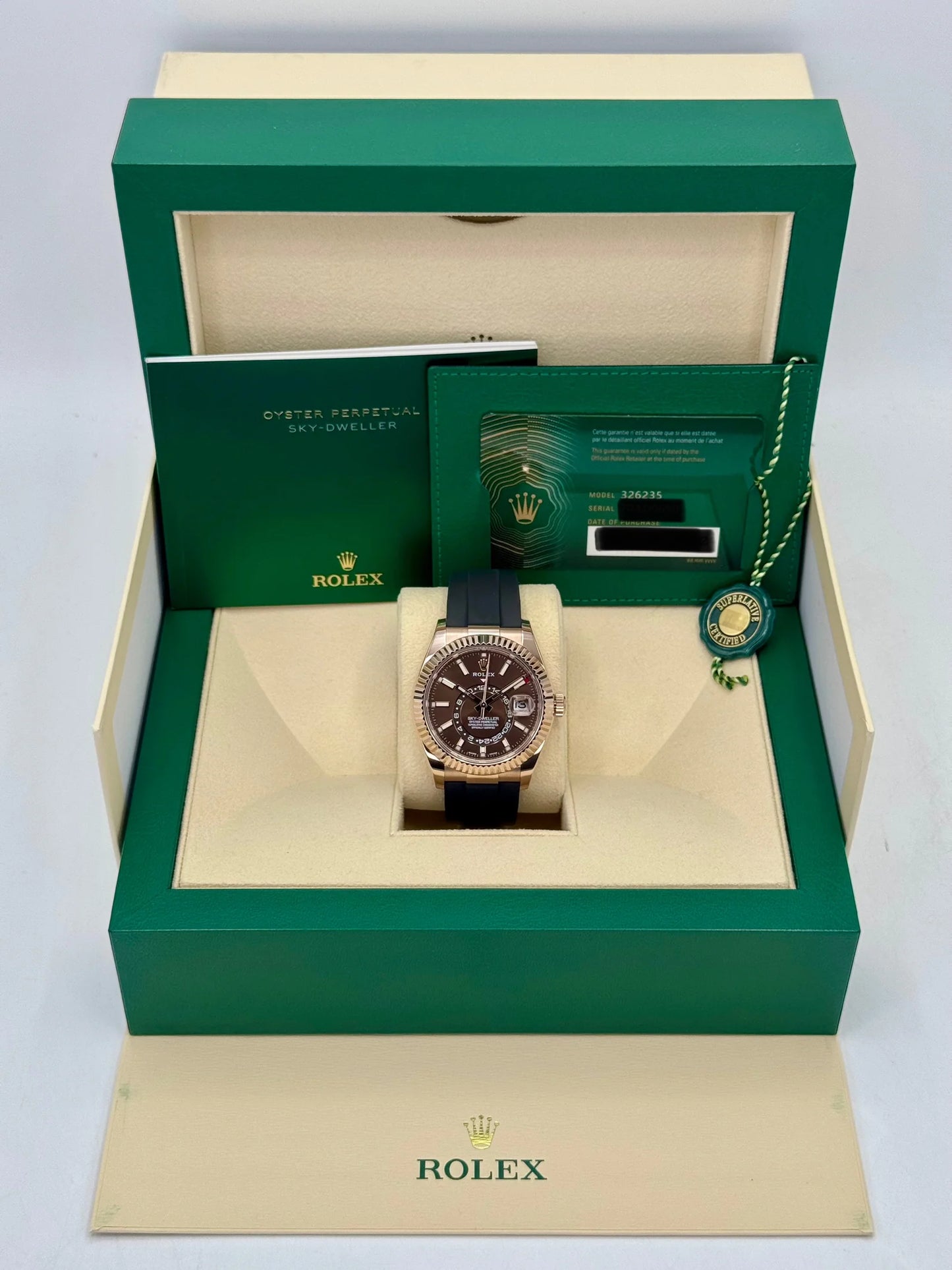 Sky-Dweller Assembled 42mm 326235 Rose Gold Oysterflex Chocolate Dial