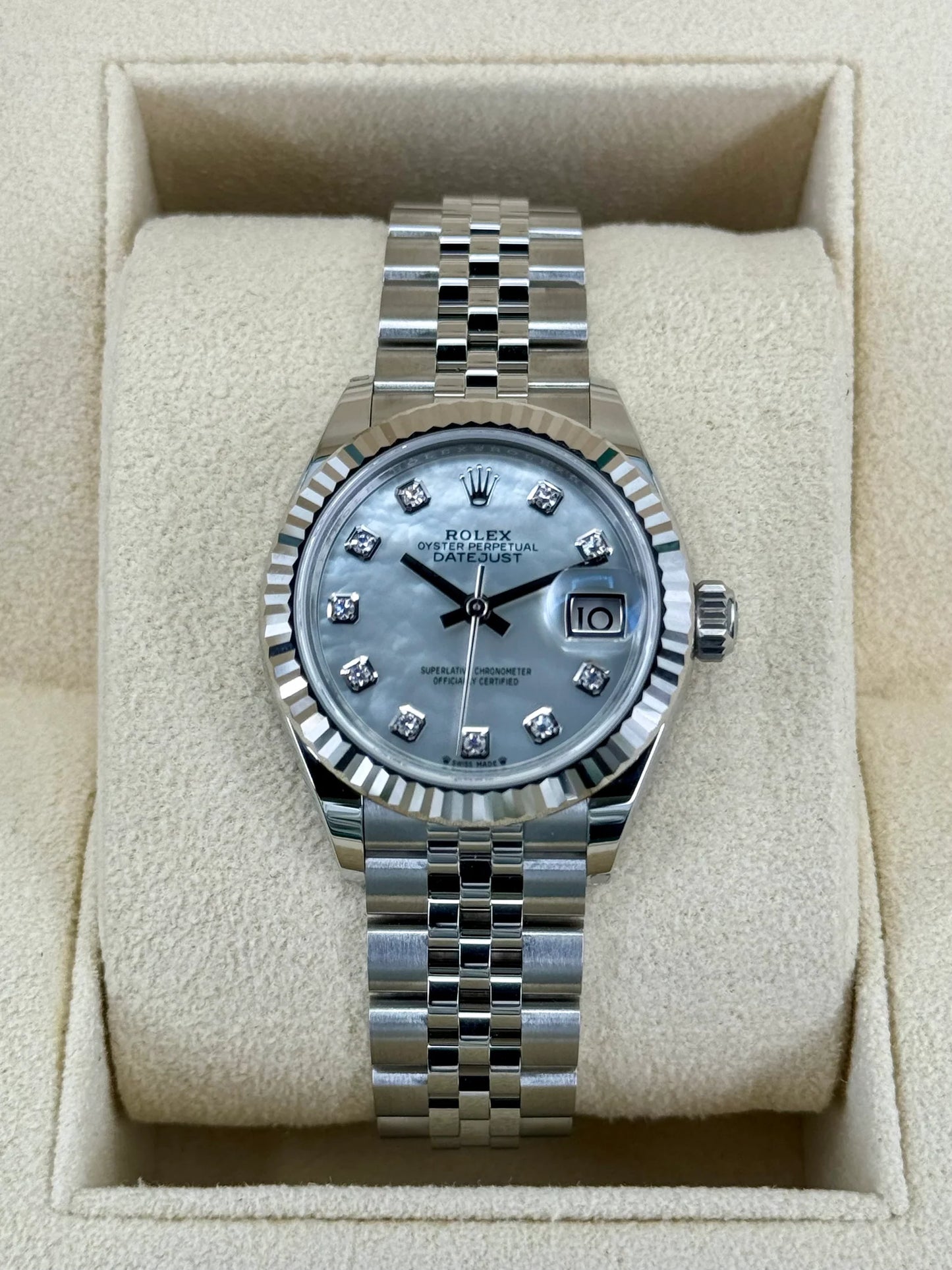 Datejust Assembled (80) NEW 2024 Lady Datejust 28mm 279174 Jubilee MOP Diamond Dial
