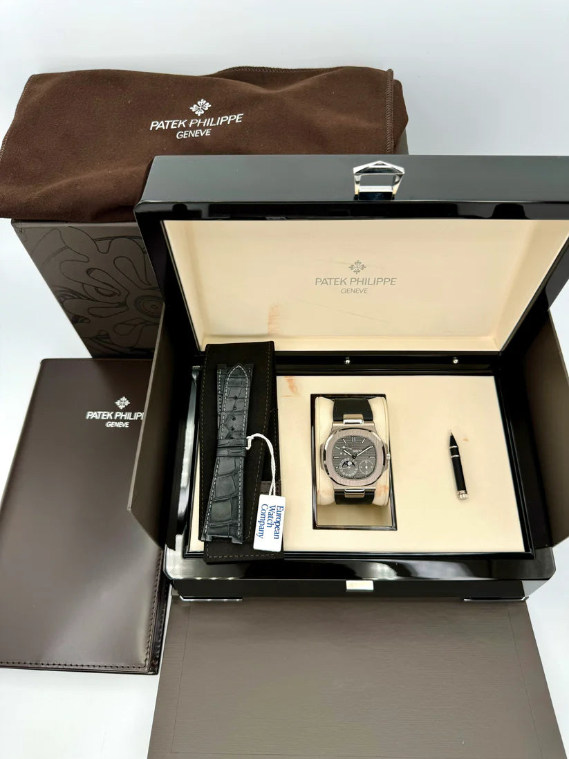 PP Nautilus Samlet 100% 40mm 5712G Hvidguld Grå Skive