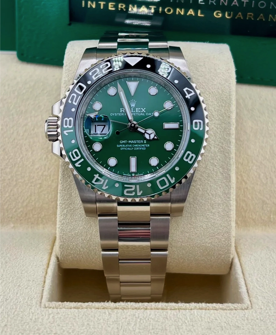 NEW 2025 GMT-Master II Assembled (100) "Sprite" Green Dial 40mm 126729VTNR Oyster Gold Plated