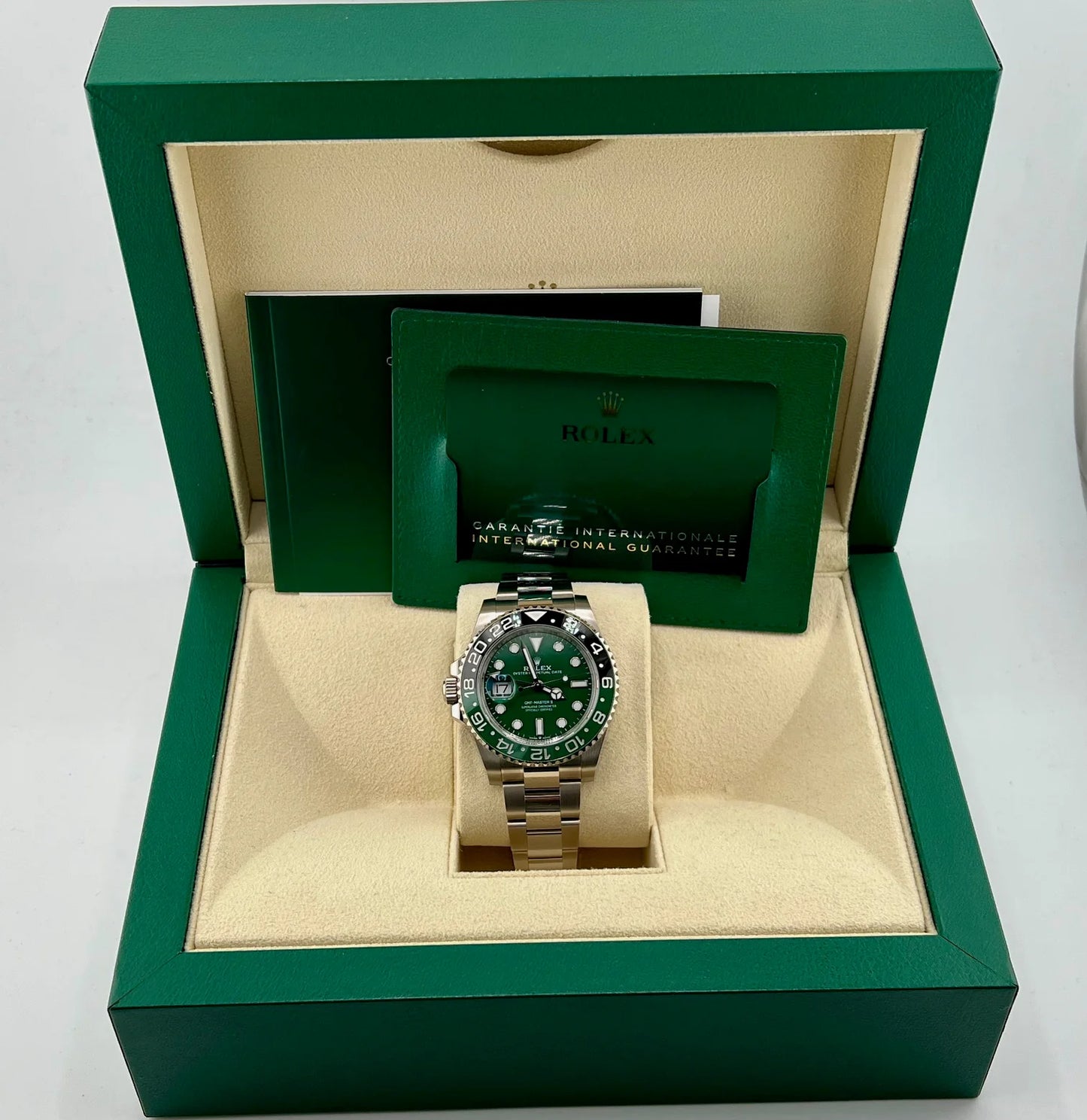 NEW 2025 GMT-Master II Assembled (100) "Sprite" Green Dial 40mm 126729VTNR Oyster Gold Plated