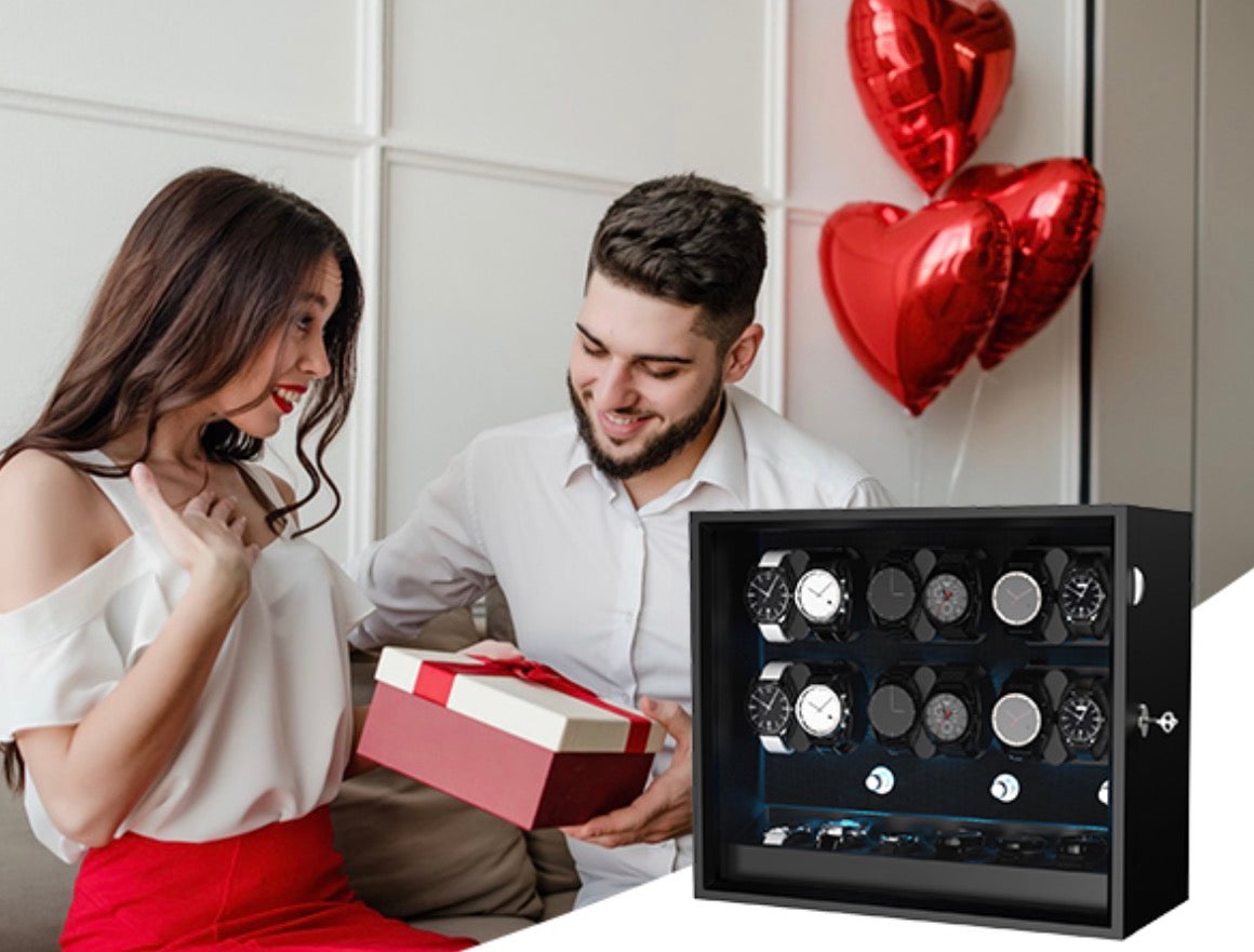 Automatische horlogewinder zwart 12 horloges