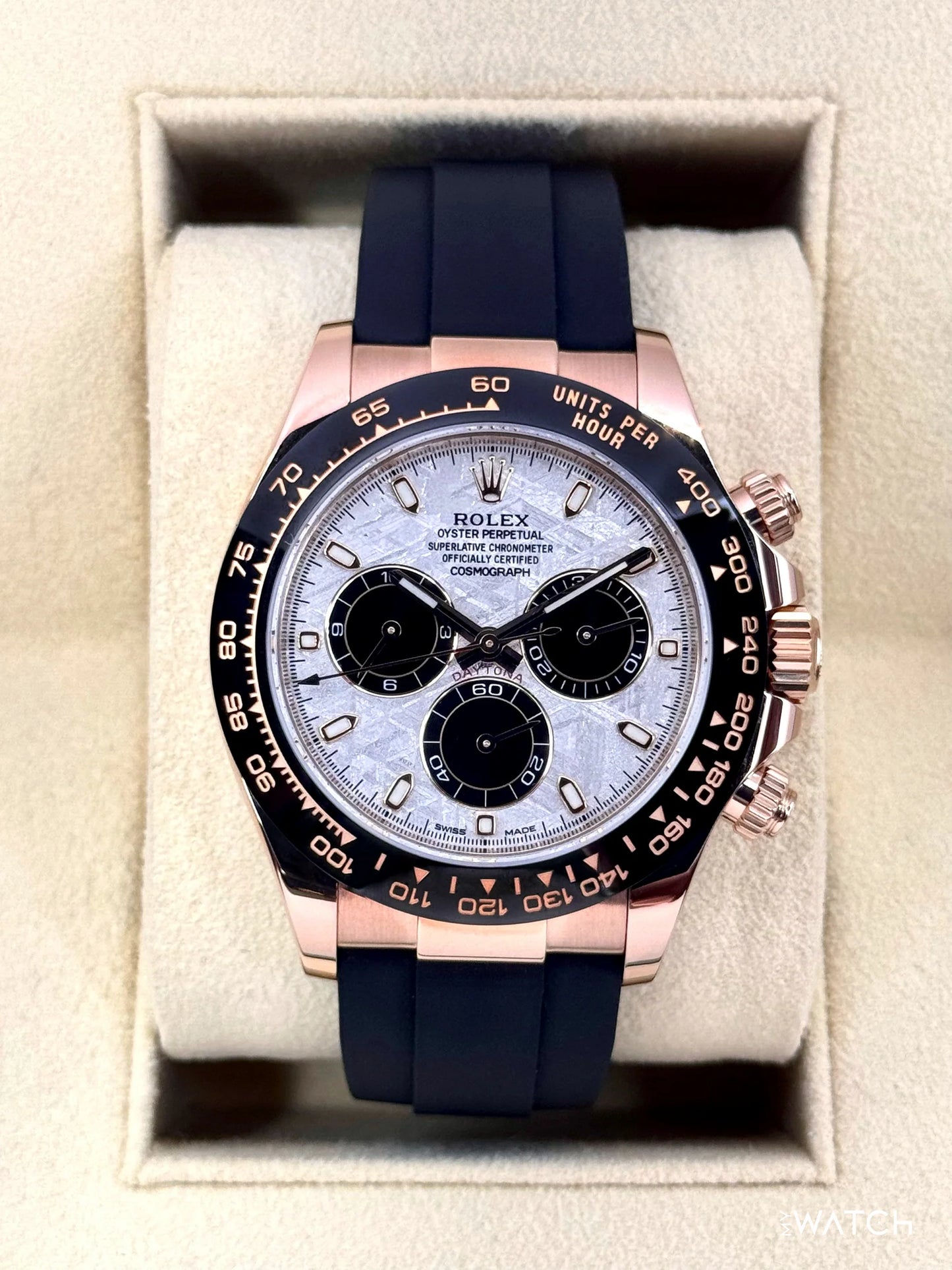 Daytona Assembled 40mm 116515LN Rose-Plated Oysterflex Meteorite Dial