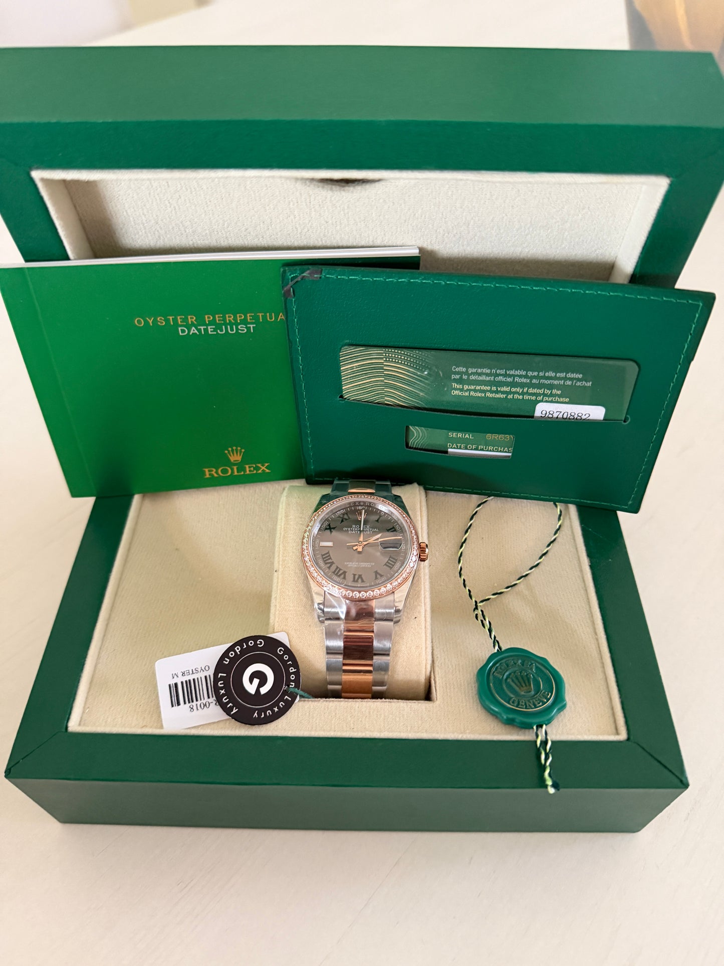 Datejust Assembled (100) 36mm 126231 Two-Tone oyster Slate Rhodium bezel zirconia