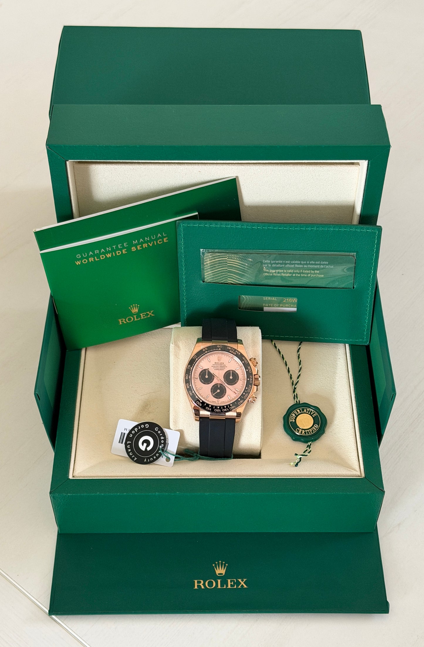 NEW 2025 Daytona Assembled 90% 40mm 126515LN Rose Gold Oysterflex Sundust Dial