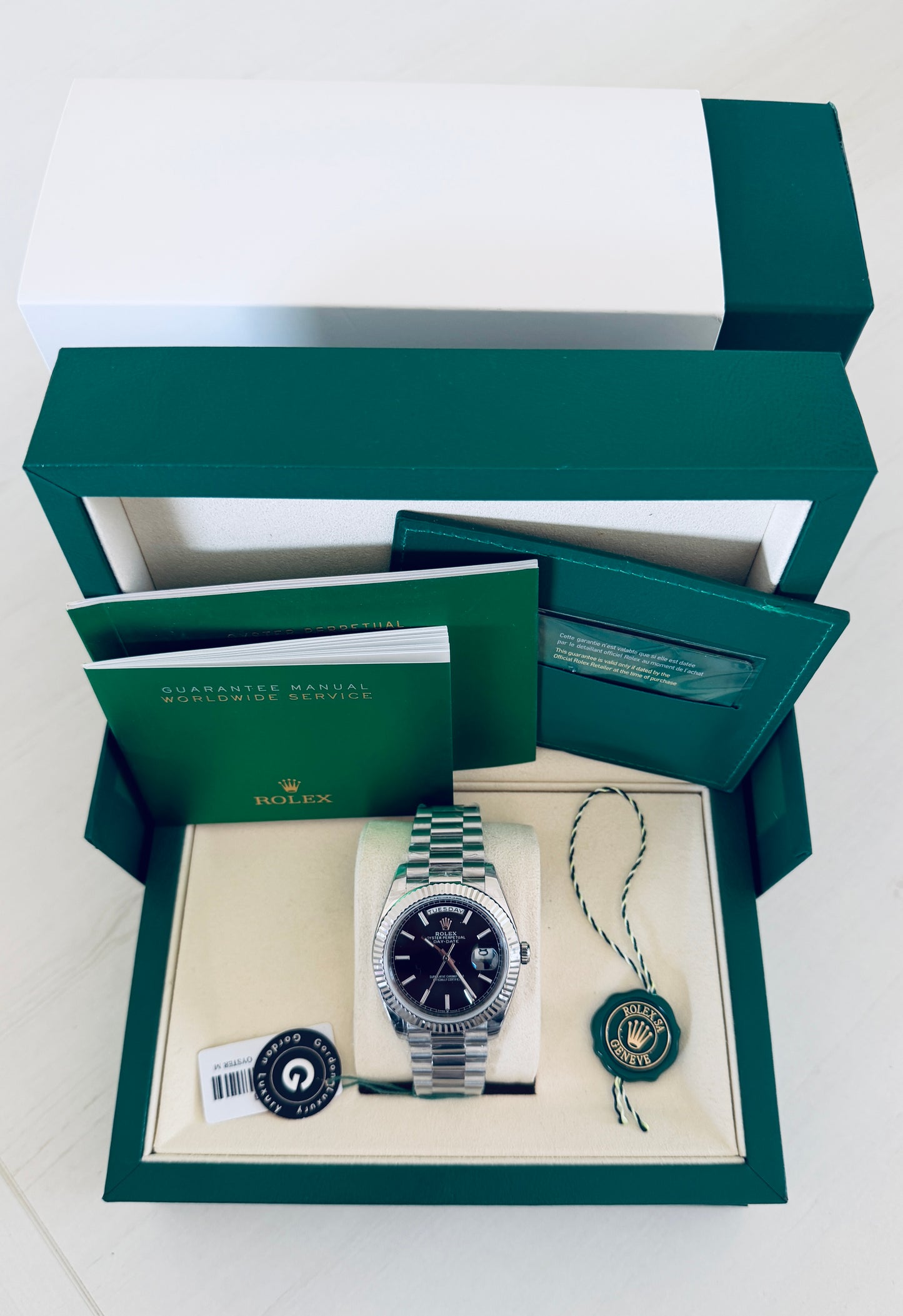 Day-Date Samlet 40mm 228239 Hvidguld Belagt Sort Skive