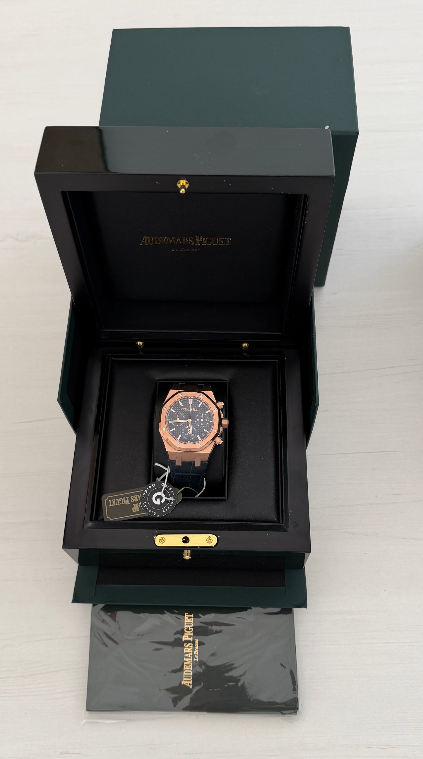 AP Assembled 100% Royal Oak Chronograph 41mm 26331ST Rose Gold-plated Blue Dial