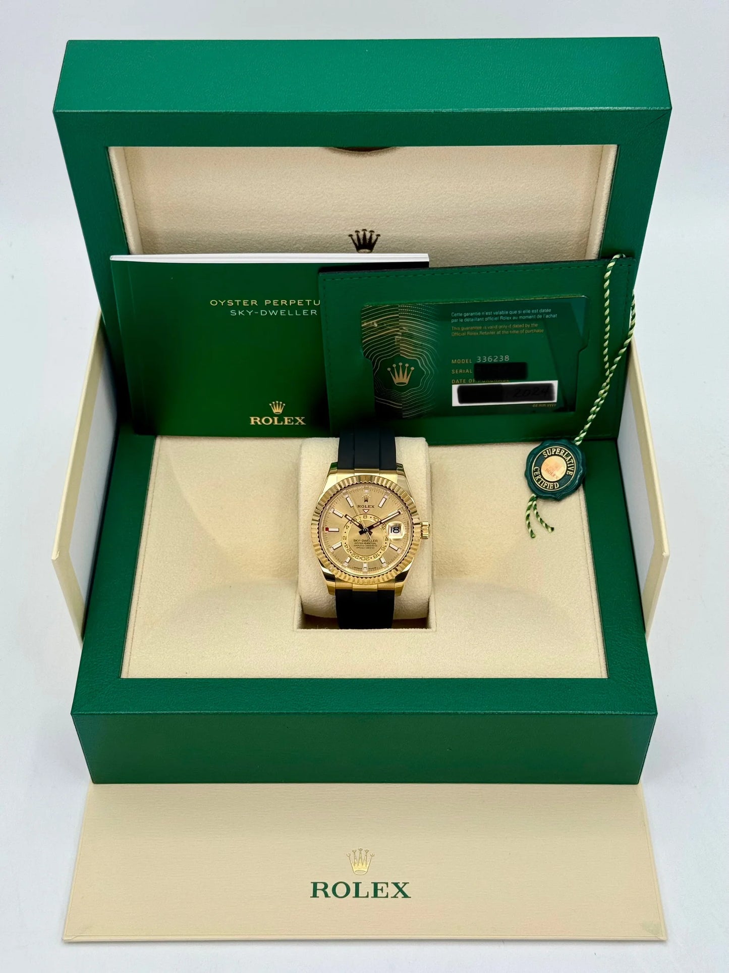Sky-Dweller Assembled 42mm 336238 Yellow Gold Oysterflex Champagne Dial