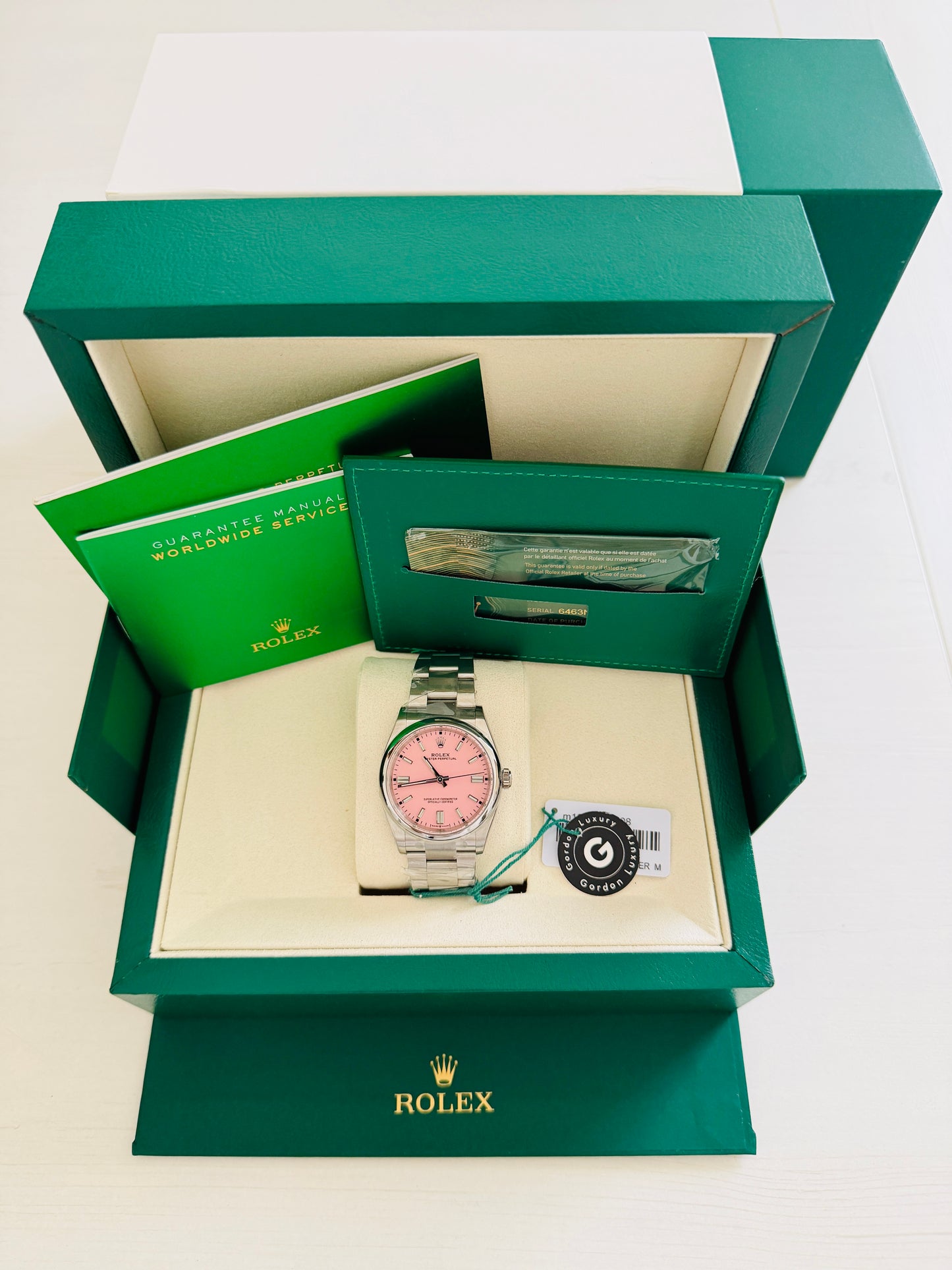 NUEVO 2025 Oyster Perpetual Montado (100) 36mm 134300 Esfera Rosa Caramelo