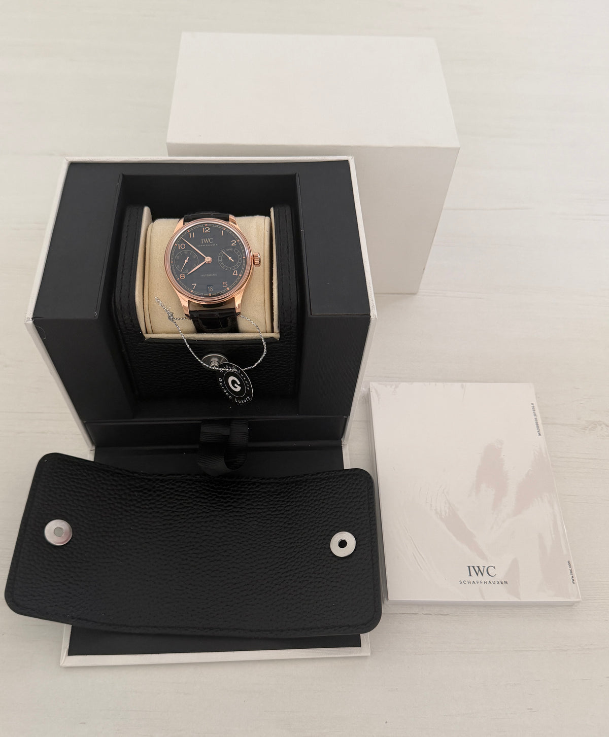 IW501707 IWC Assembled (100) 42mm Portuguese gold plated black dial