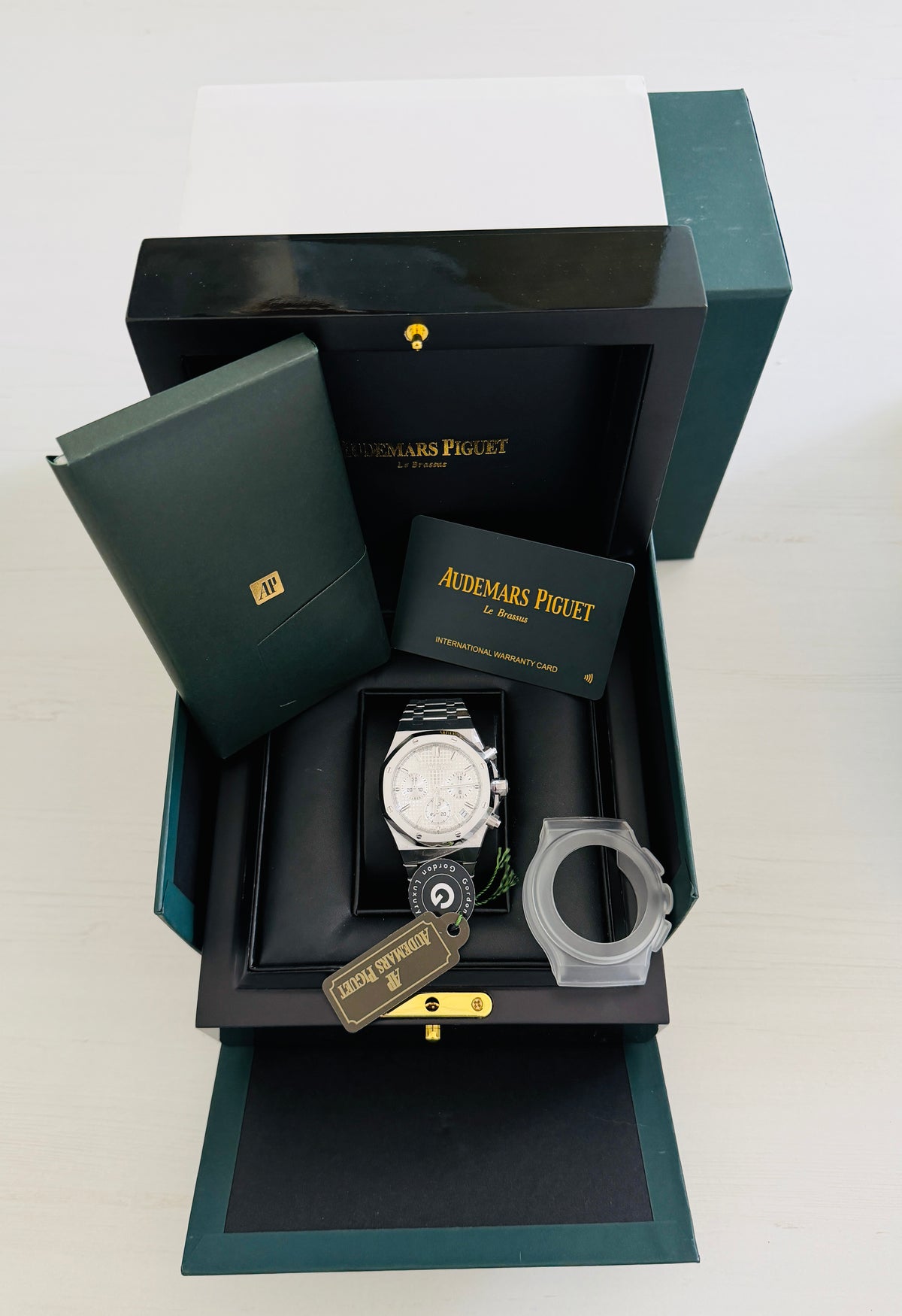 Royal gemonteerd 100% Eiken Chronograaf 41mm 26240ST Witte Wijzerplaat