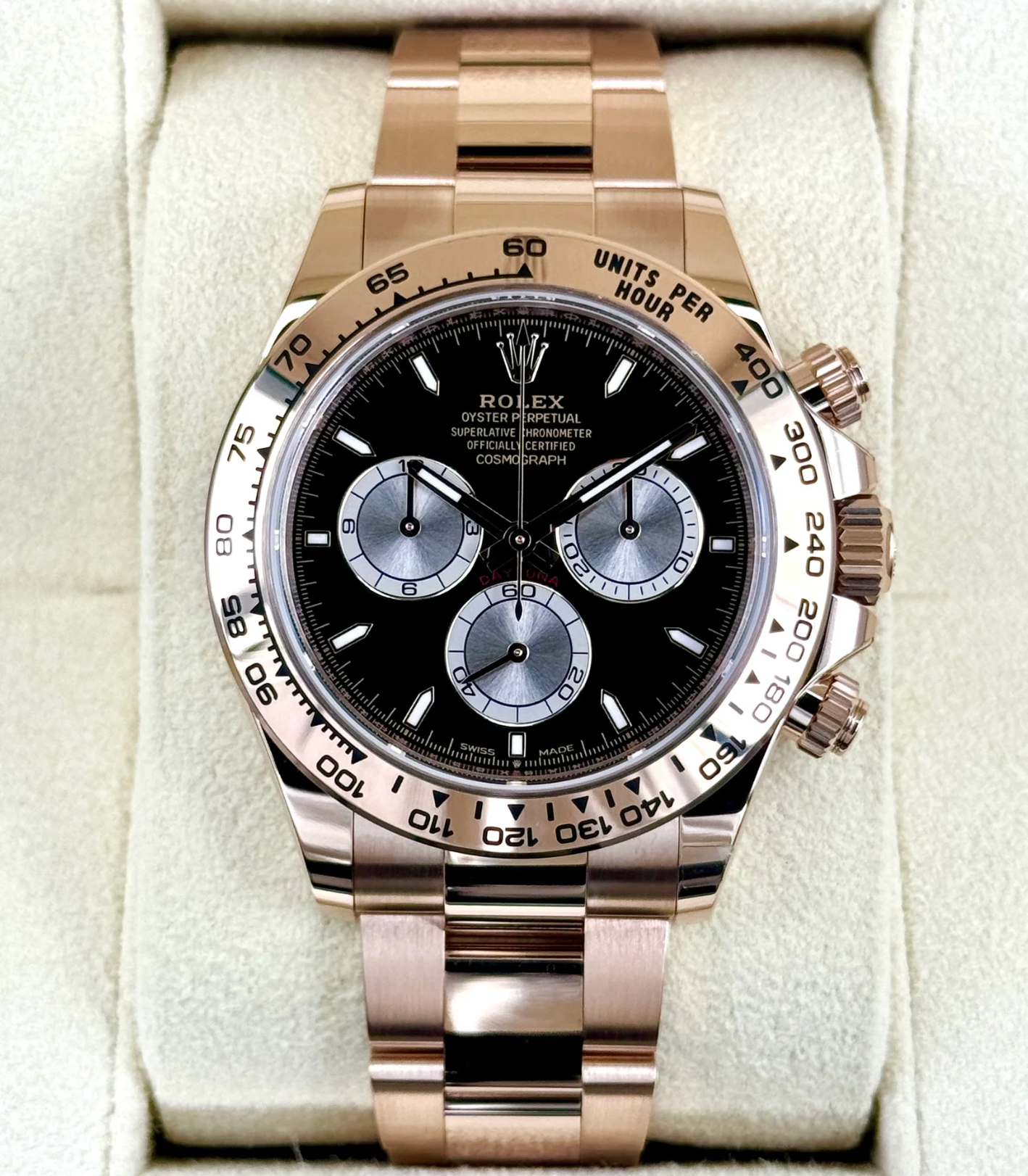 NEW 2024 Daytona Assembled (100) 40mm 126505 Rose Gold-plated Black Dial