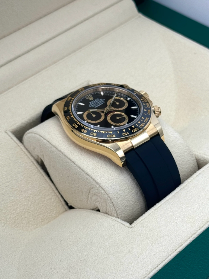 NEW 2024 Daytona Assembled 40mm 126518LN Yellow Gold-plated Oysterflex Black Dial