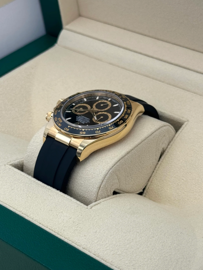 NEW 2024 Daytona Assembled 40mm 126518LN Yellow Gold-plated Oysterflex Black Dial