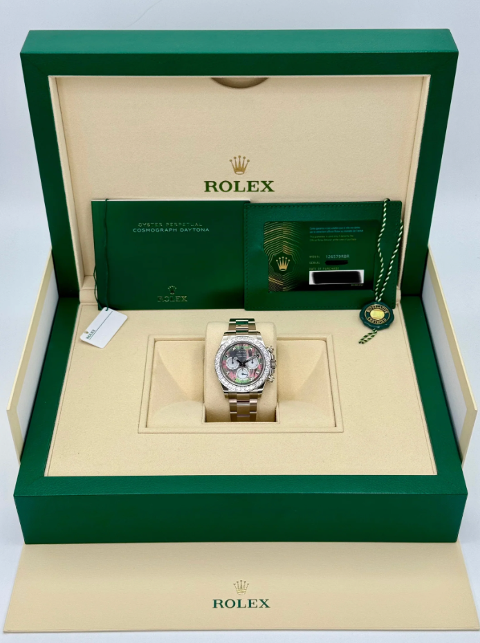 NEW 2024 Daytona Assembled (100) 40mm 126579RBR Mother of Pearl Diamond Dial Gold-plated steel Dial