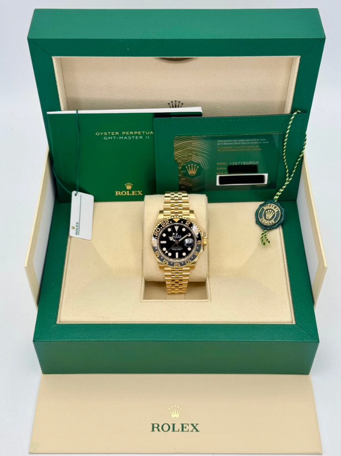 GMT-Master II Assembled (100) 40mm 126718GRNR Yellow Gold-plated steel Jubilee Black Dial