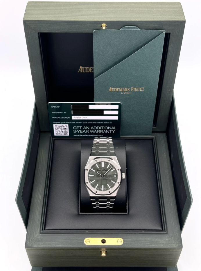 AP Geassembleerd 90% Royal Oak 41mm 15510ST Groene Wijzerplaat
