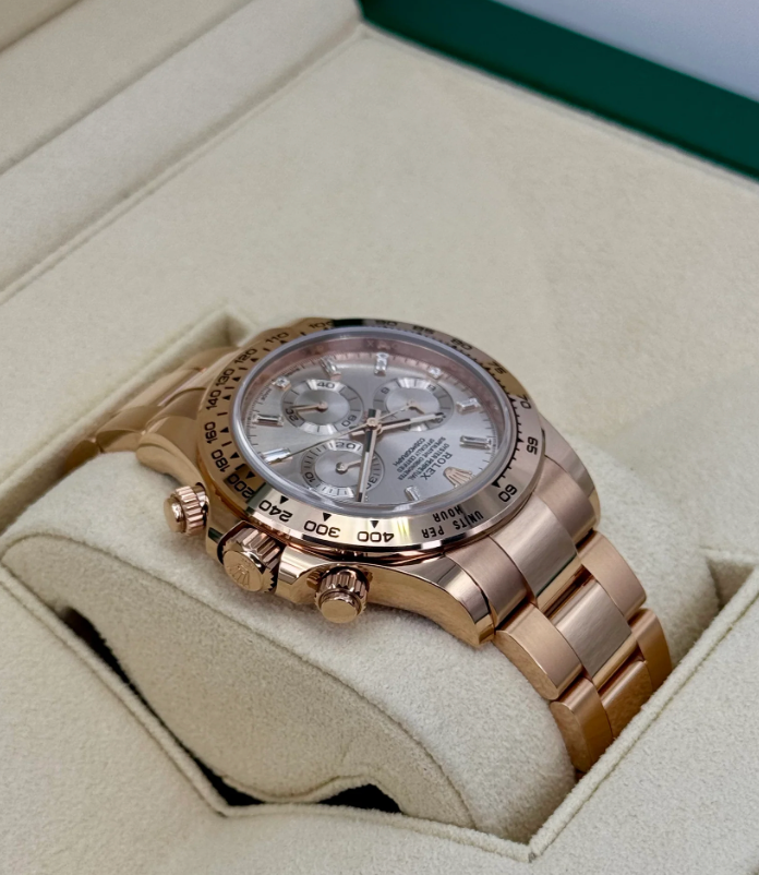 Daytona Assembled (100) 40mm 116505 Rose Gold Sundust Diamond Baguette Dial