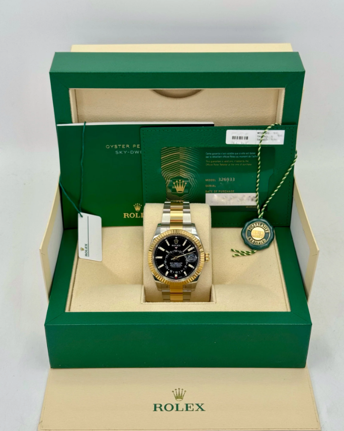 Sky-Dweller Assembled 42mm 326933 Two-Tone Oyster Black Dial