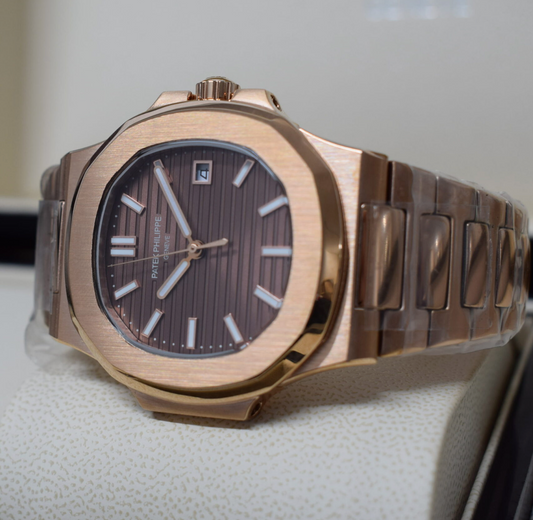 PP Assembled 90% 5968R Nautilus 5711/1R-011 rose gold-plated brown dial