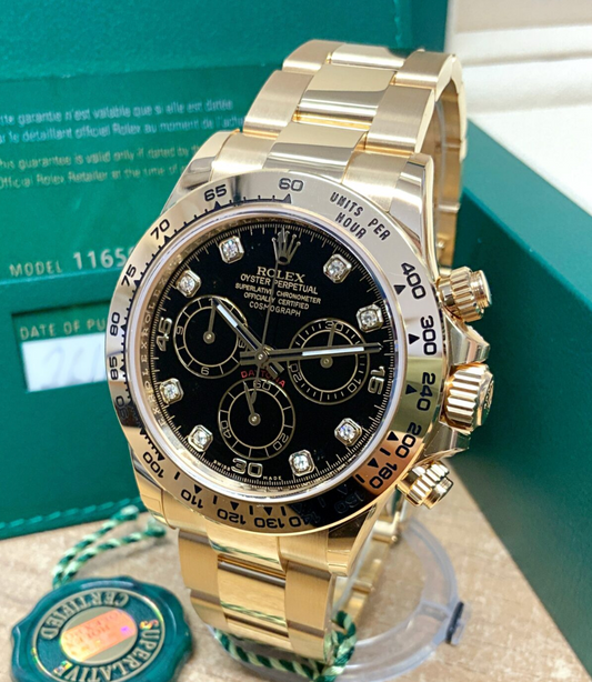 Daytona Assembled 80% 116508 Yellow Gold Black diamond Dial