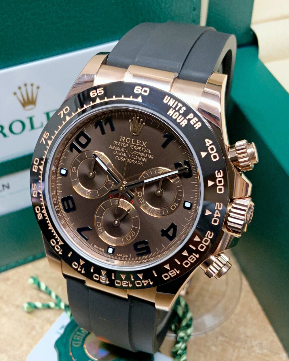Daytona Assembled 80% oysterflex 116515LN rose gold choco arabic dial