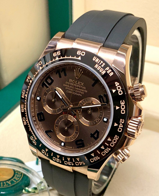 Daytona Assembled 80% oysterflex 116515LN rose gold choco arabic dial