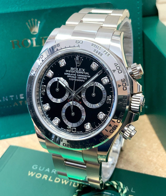 Daytona Assembled 80% 116509 white gold black diamond dial