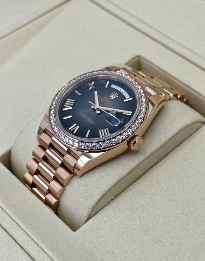 Day-Date Assembled New 2025 40mm 228345RBR Rose Gold Slate Ombre Dial