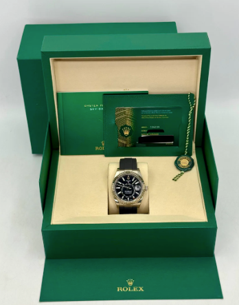 Sky-Dweller Samlet 42mm 336934 Oysterflex Sort Skive