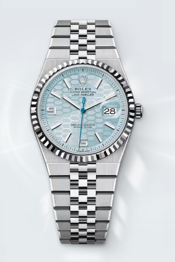 Land-Dweller geassembleerd 36mm 127234 roestvrij staal, vlakke Jubilee-ijsblauwe wijzerplaat