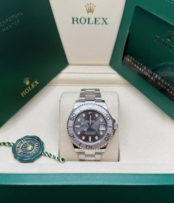 Yacht-Master monterad (100) 37 mm 268622 rostfritt stål, rodiumfärgad urtavla