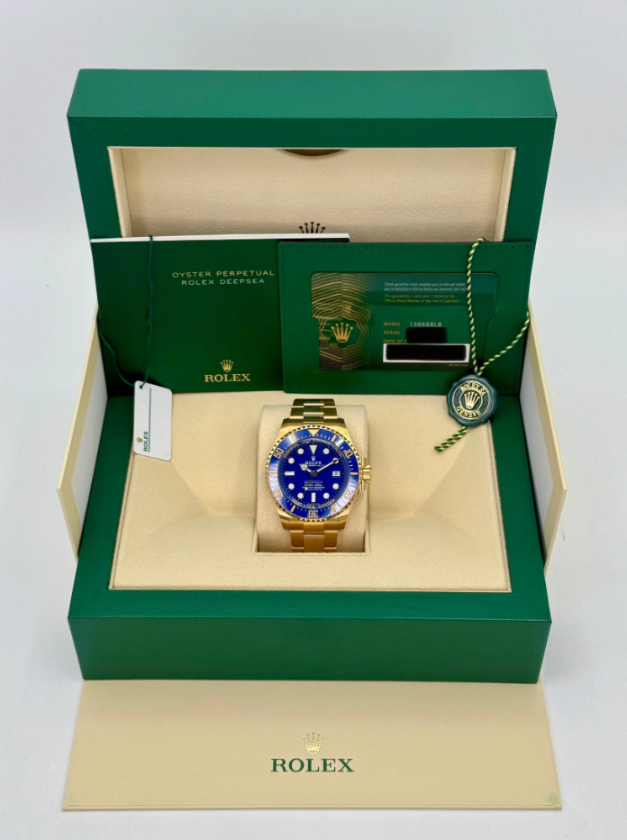 Deepsea Assembled (100) New 2024 44mm 136668LB 18K Yellow Gold-plated Blue Dial