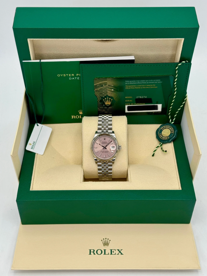 Datejust Assembled (80) NEW 2024 Lady Datejust 31mm 278274 Stainless Steel Jubilee Pink Dial