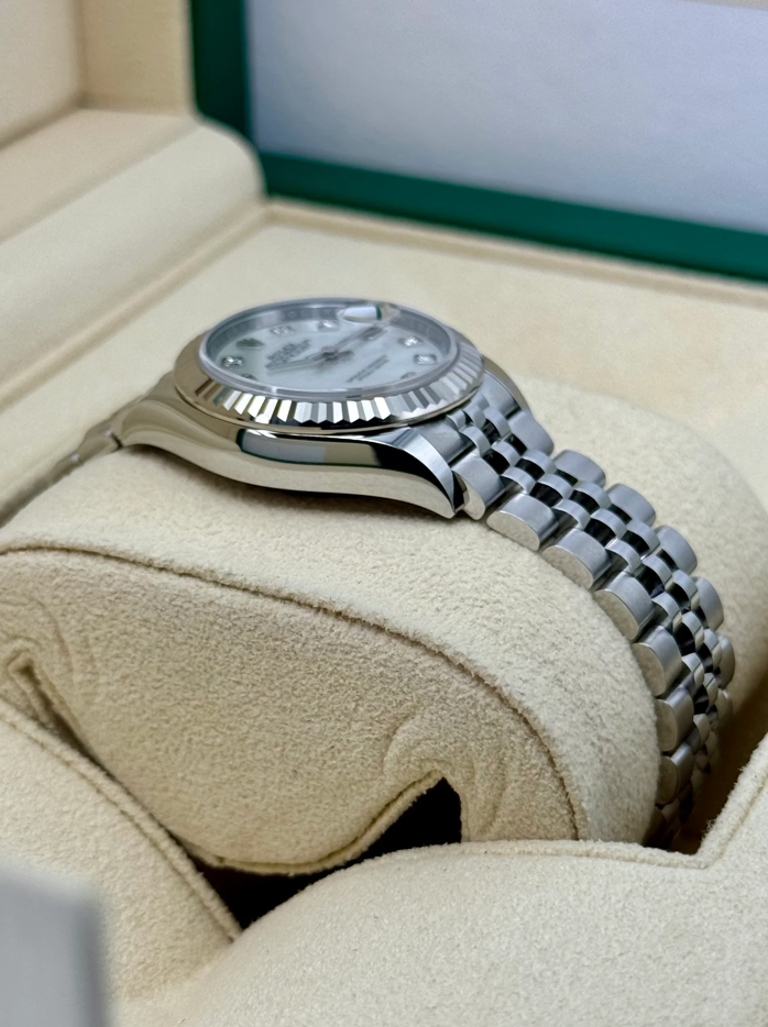 Datejust Assembled (80) NEW 2024 Lady Datejust 28mm 279174 Jubilee MOP Diamond Dial