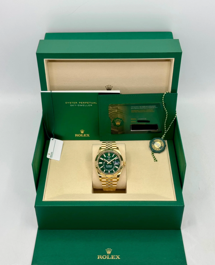 Sky-Dweller Assembled 42mm 336938 Yellow Gold Jubilee Green Dial