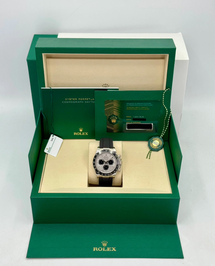 NEW 2025 Daytona Assembled (100) 40mm 126519LN White Gold Oysterflex Silver Ghost Dial