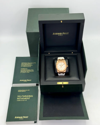 AP Geassembleerd 90% Royal Oak 41mm 15400OR Roségoud Witte Wijzerplaat