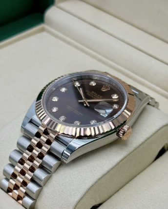 Datejust assemblée (100) 41 mm 126331 bicolore cadran chocolat avec diamants