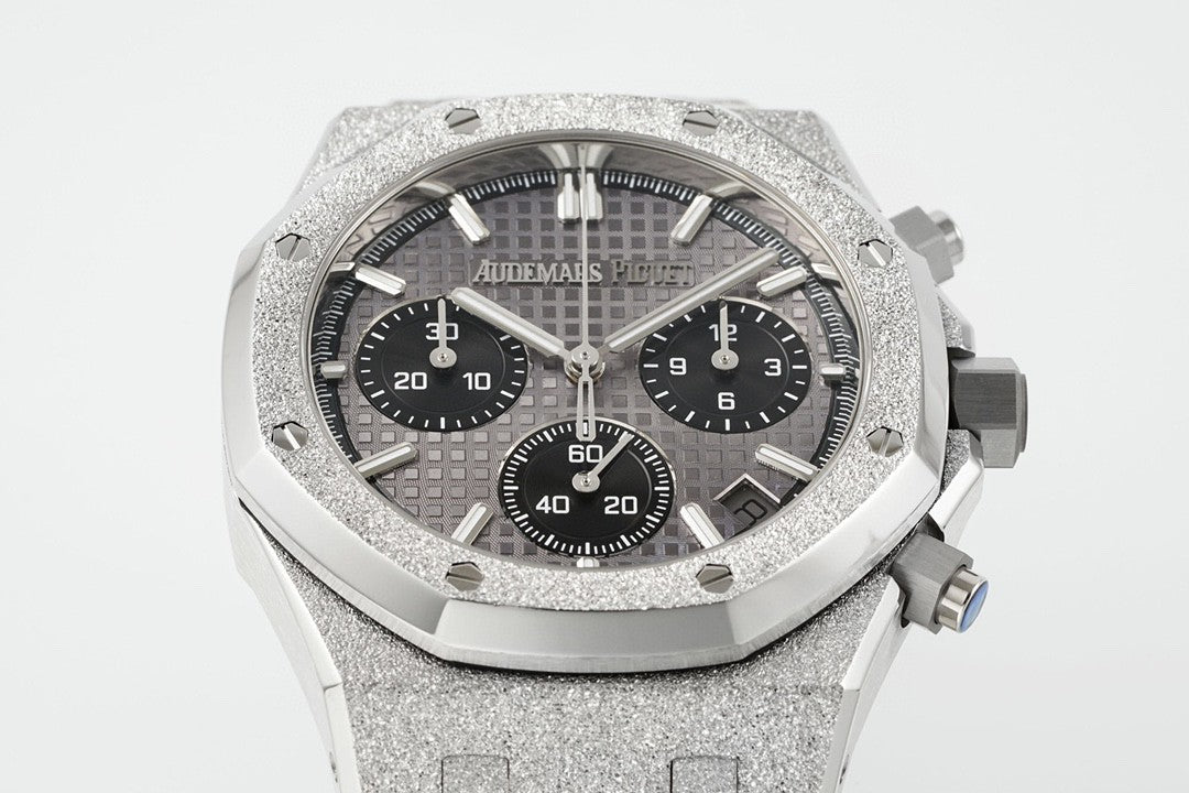 AP Assembled 90% 26240BC Frosted White Gold plated Grey Dial