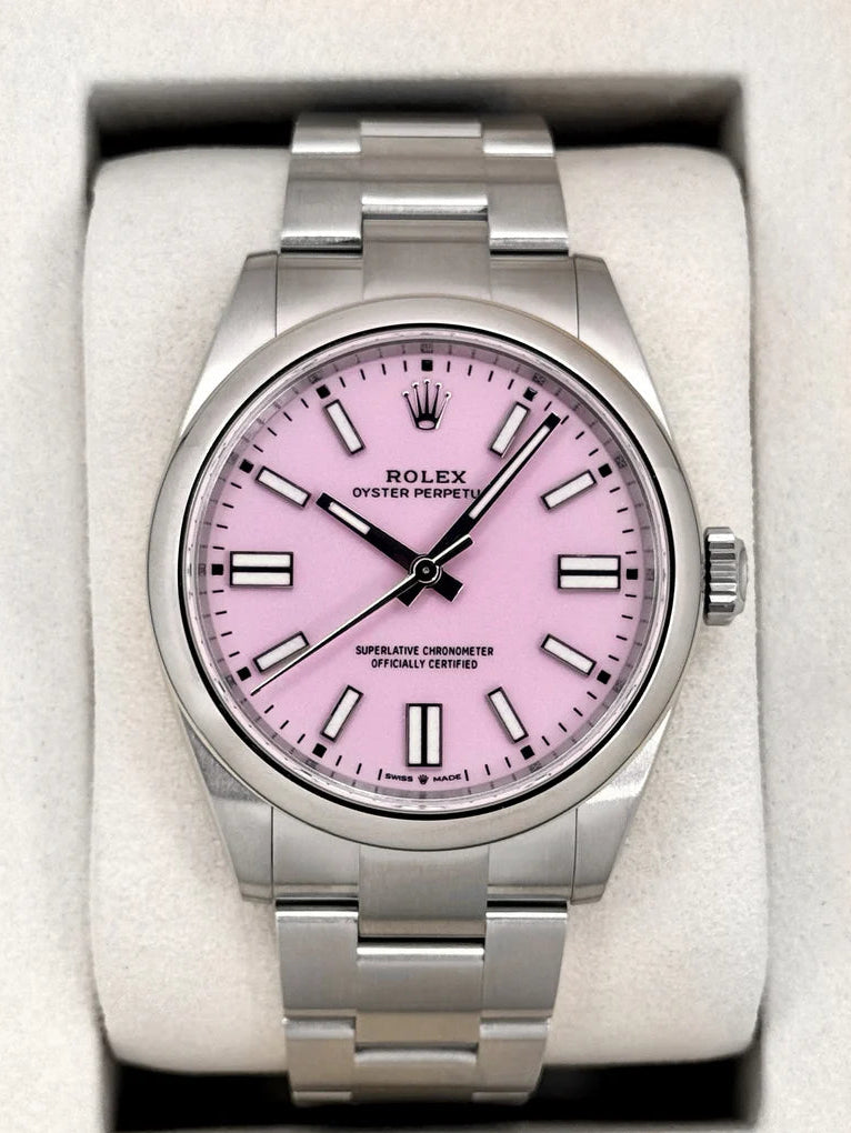 NEW 2025 Oyster Perpetual Assembled (100) 41mm 134300 Candy Pink Dial