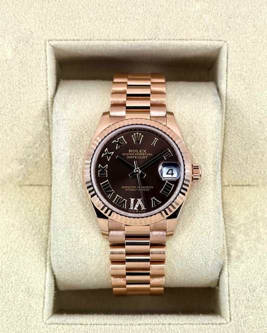 Datejust Assembled (80%) Lady-Datejust 31mm 278275 Rose Gold Chocolate Dial