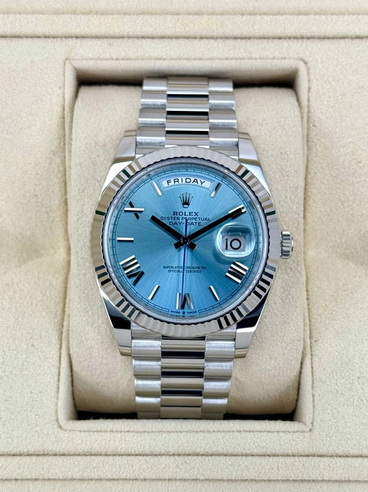 Day-Date Assembled 2025 Platinum 40mm 228236 Ice Blue Roman Dial