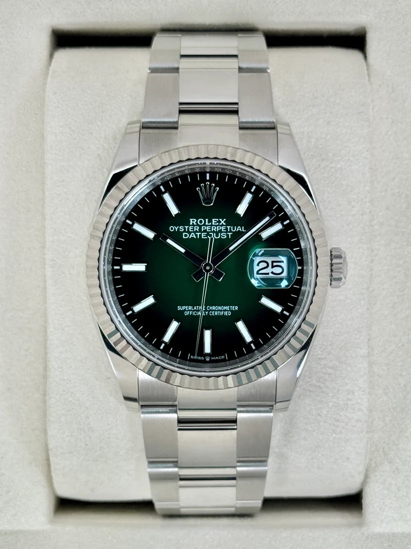 NEW 2026 Datejust Assembled (100) 36mm 126234 Stainless Steel Oyster Green Ombre Dial