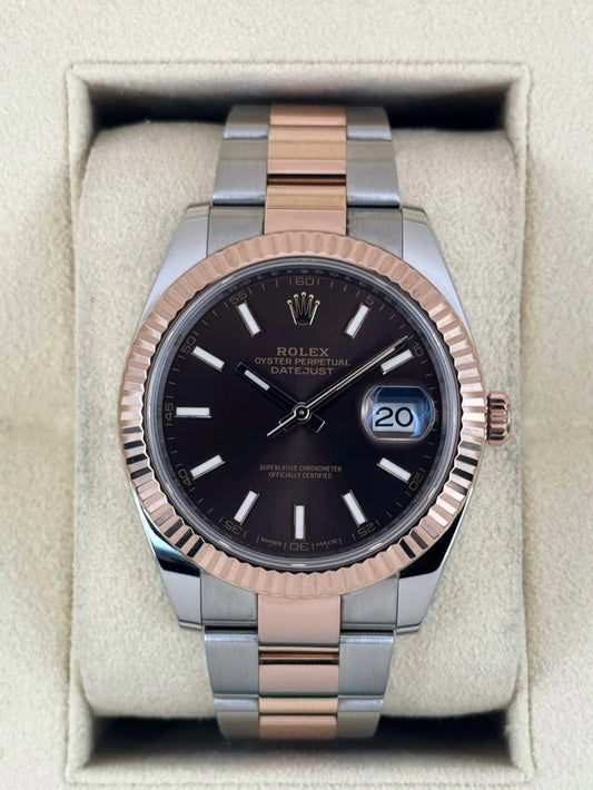 Datejust Assembled (100) 41mm 126331 Two-Tone Rose Gold Chocolate Dial