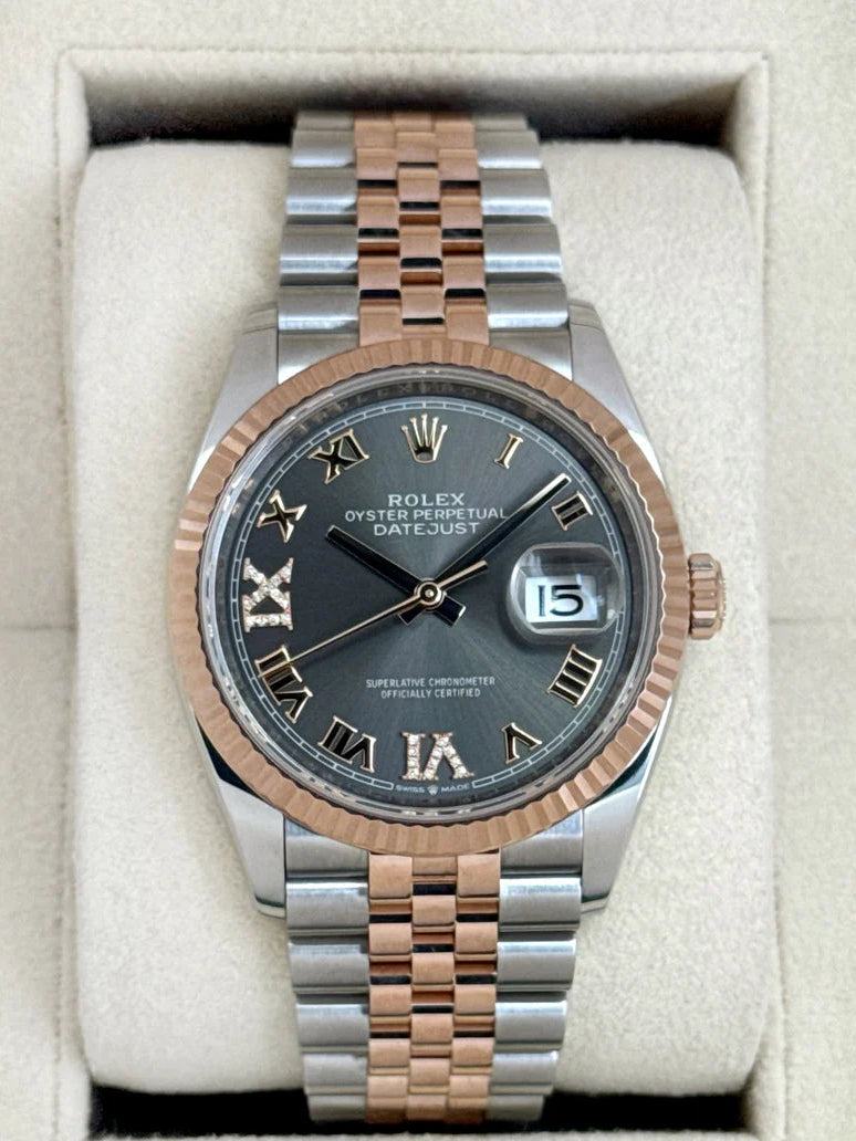 Datejust Assembled (100) 36mm 126231 Two-Tone Jubilee Slate Rhodium Diamond Dial
